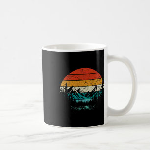 Retro Sunset Mountain Forest Camping Nature Outdoo Coffee Mug