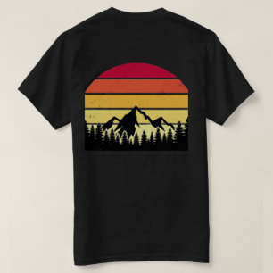 Retro Sunset Mountain Landscape Vintage Nature T-Shirt