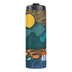 Retro Sunset Mountains Thermal Tumbler