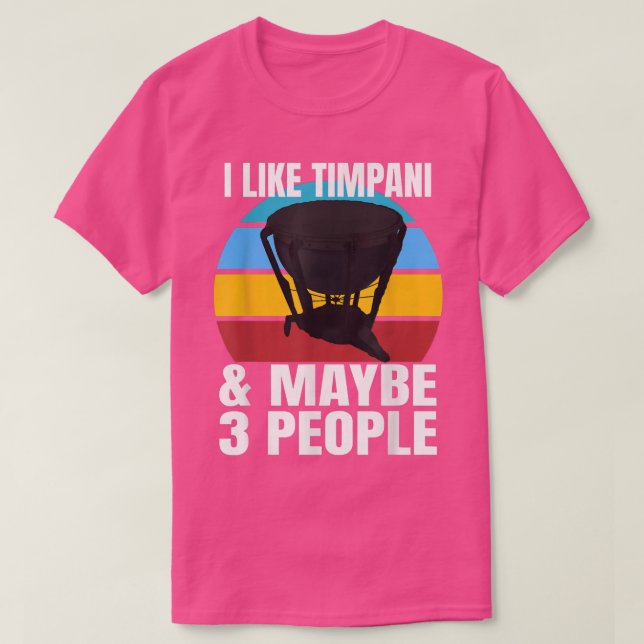 Retro Sunset Music Instruments Timpani Drum  T-Shirt (Design Front)