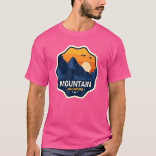 Retro Sunset Natural Lake Mountain Adventure Await T-Shirt