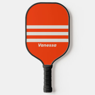 Retro Sunset Orange Three Across Striping with Nam Pickleball Paddle