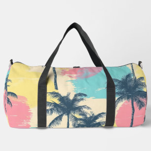 Retro Sunset Palm Duffle Bag