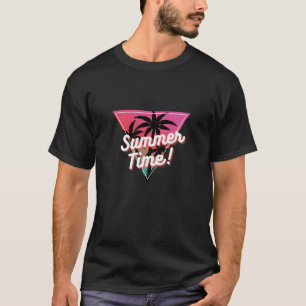 Retro Sunset Palm "Summer Time" Design T-Shirt