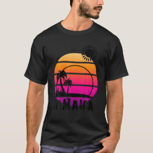 Retro Sunset Palm Trees Beach Cruise Summer Jamaic T-Shirt