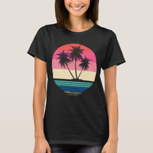 Retro Sunset Palm Trees Cabrillo Beach T-Shirt