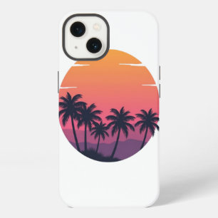 Retro Sunset Palm Trees iPhone 13 Case