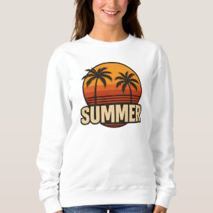 Retro Sunset Palm Trees T-Shirt – Vintage 80's Sweatshirt