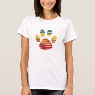 Retro sunset pawprint T-Shirt