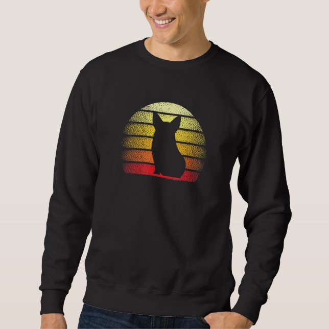 Retro Sunset Pembroke Welsh Corgi Dog Theme Design Sweatshirt (Front)