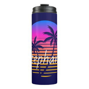 Retro sunset Personalised Thermal Tumbler