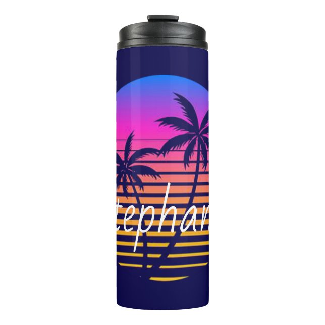 Retro sunset Personalised   Thermal Tumbler (Front)