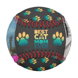 Retro Sunset Photo Mothers Day Best Cat Mum Ever Baseball