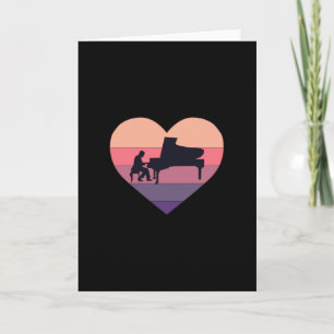 Retro Sunset Piano Piano Grand Piano Card