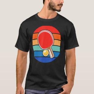 Retro Sunset Ping Pong Design Ping Pong T-Shirt