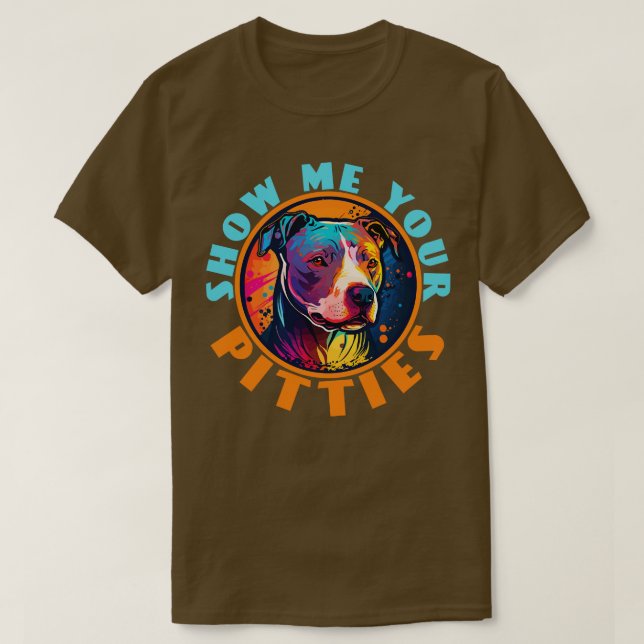Retro Sunset Pit Bull 2 T-Shirt (Design Front)