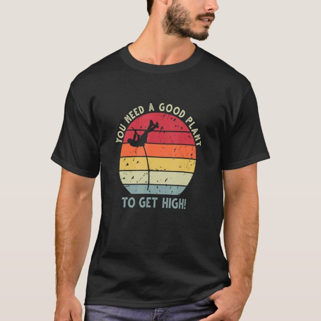 Retro Sunset Pole Vault 4 T-Shirt (Front)