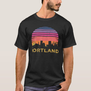 Retro Sunset Portland Oregon Shirt Vintage Skyline
