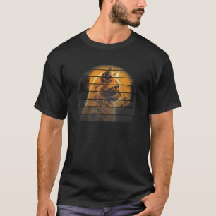 retro sunset pretty yellow cat sunflower moon dais T-Shirt