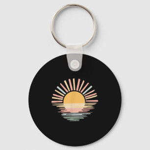 Retro Sunset Rays,girls Summer,bella Canvas Sunshi Key Ring