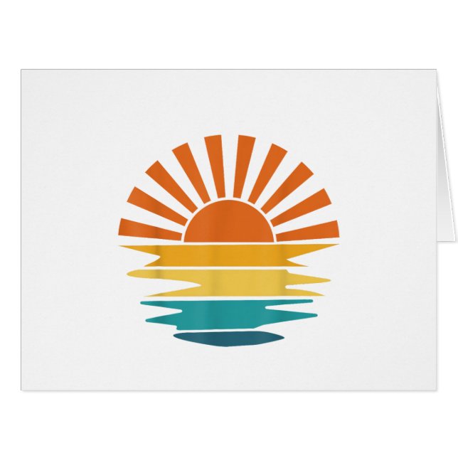Retro Sunset Rays Wavy Vintage Retro Sunshine Sun  (Front Horizontal)