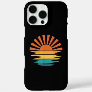 Retro Sunset Rays Wavy Vintage Retro Sunshine Sun iPhone 16 Pro Max Case