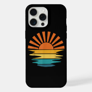 Retro Sunset Rays Wavy Vintage Retro Sunshine Sun iPhone 15 Pro Max Case
