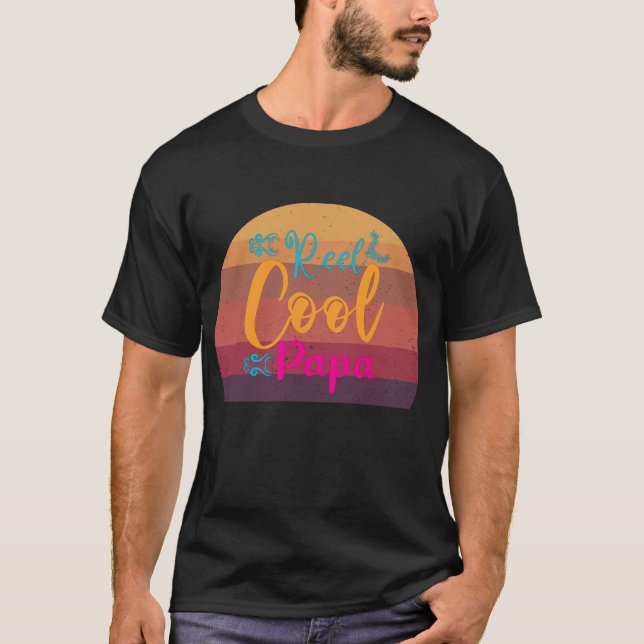 Retro Sunset Real Cool Papa T-Shirt (Front)