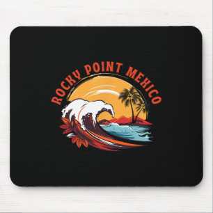 Retro Sunset Rocky Point Mexico Summer Surfing Mouse Pad