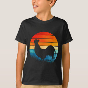 Retro Sunset Rooster Chicken Lover T-Shirt