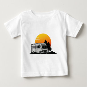 Retro Sunset RV Motorhome Owner Gift,motorhome Car Baby T-Shirt