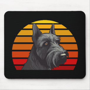 Retro Sunset Schnauzer Mouse Pad