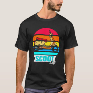 Retro Sunset Scooter Scoot Life for Two Wheel Love T-Shirt