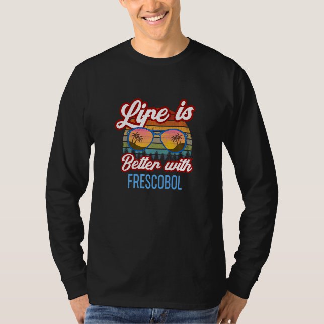 Retro Sunset Slogan   With Frescobol T-Shirt (Front)