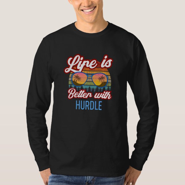 Retro Sunset Slogan   With Hurdles T-Shirt (Front)