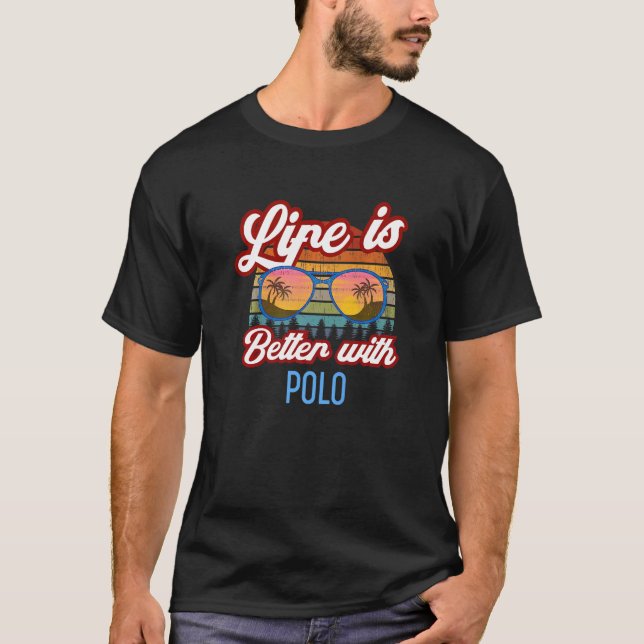 Retro Sunset Slogan   With Polo (Front)