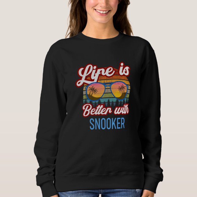 Retro Sunset Slogan   With Snooker Sweatshirt (Front)