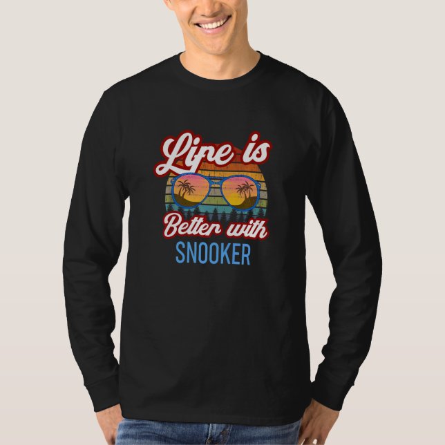 Retro Sunset Slogan   With Snooker T-Shirt (Front)