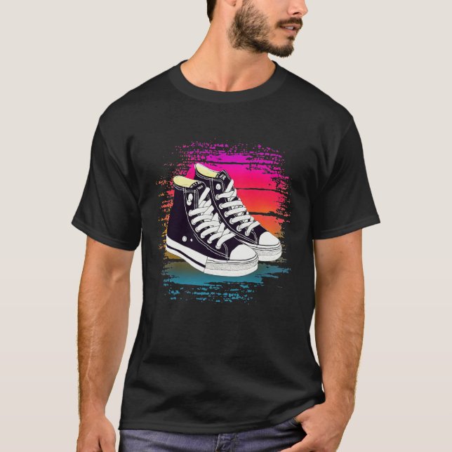 Retro Sunset Sneaker T-Shirt (Front)