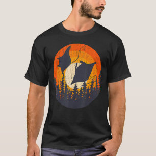 Retro Sunset Stingray Animal Ocean Manta Ray T-Shirt