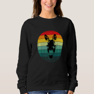 Retro Sunset Style Donkey Vintage  Donkey Dog Sweatshirt