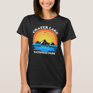 Retro Sunset Summer Vacation National Park Crater T-Shirt