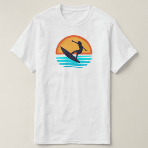 Retro Sunset Surfing _ Vintage Beach Vibes T-Shirt