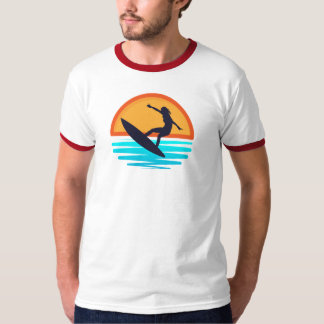 Retro Sunset Surfing _ Vintage Beach Vibes T-Shirt