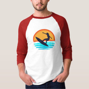 Retro Sunset Surfing _ Vintage Beach Vibes T-Shirt