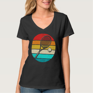Retro Sunset Tennis Racquet Ball Coach Tennis Play T-Shirt