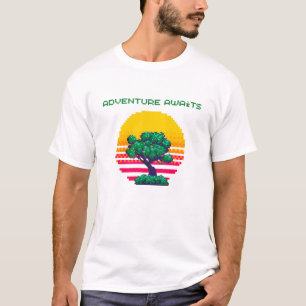 Retro Sunset Tree Adventure T-Shirt