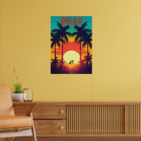 Retro Sunset Tropical 80s Style