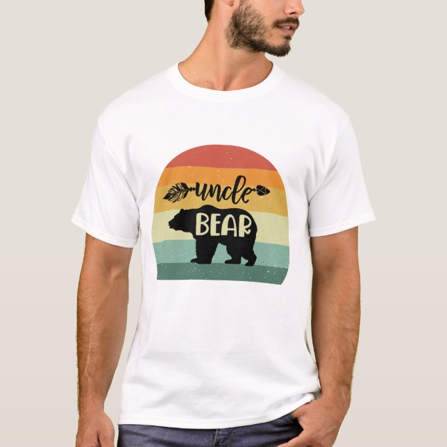 Retro Sunset Uncle Bear T-Shirt (Front)
