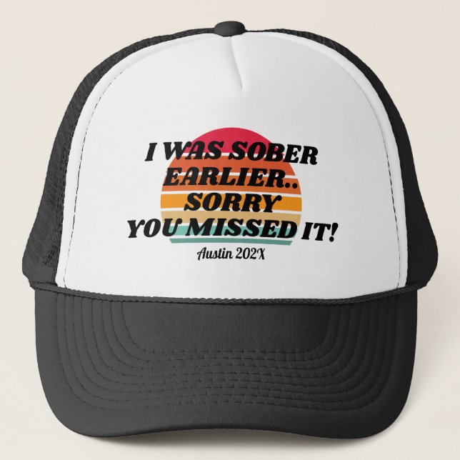 Retro Sunset Vacation 20th 30th 40 Birthday Squad Trucker Hat (Front)